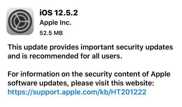 那曲苹果手机维修分享iOS12.5.2发布，建议所有老苹果用户安装 